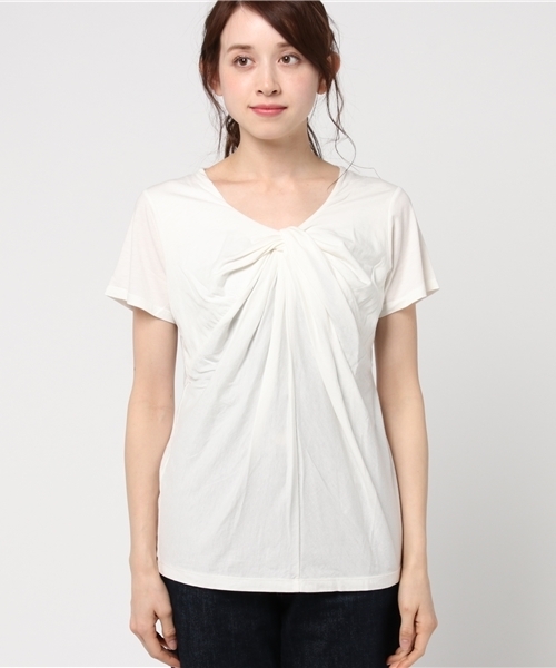 Audition(オーディション)の「M0468 フロントツイストプルオーバー(Tシャツ/カットソー・レディース・ネイビー/ブラック/ホワイト・MEDIUM)」の10枚目の写真