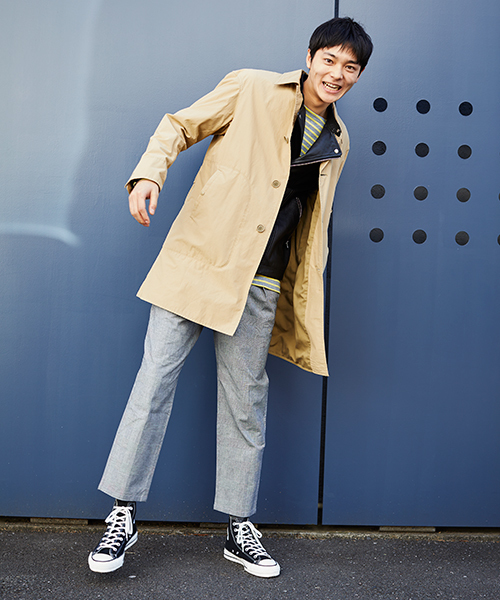 GLOSTER（グロスター）の「N/C　ステンカラーコート（ステンカラーコート・メンズ・ベージュ/ネイビー・S/M/L/XL）」の12枚目の写真