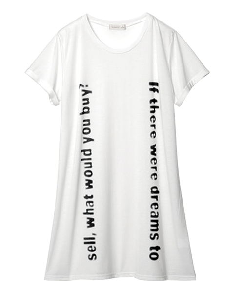 RANAN(ラナン)の「ロング丈プリントゆるTシャツ(Tシャツ/カットソー・レディース・ブラック/カーキ/ブラック系その他/グレー/ホワイト/オフホワイト/チャコールグレー/ホワイト系その他/ホワイト系その他2/ブラック系その他2/ホワイト系その他4/ホワイト系その他3/ブラック系その他4/ブラック系その他3/ホワイト系その他5/ブラック系その他5/グレー系その他2/グレー系その他/ホワイト系その他6/ブラック系その他6・LARGE/MEDIUM/XX-LARGE/X-LARGE)」の1枚目の写真