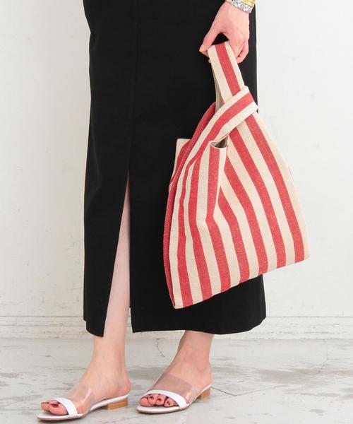 BEAUTY&YOUTH UNITED ARROWS（ビューティーアンドユースユナイテッドアローズ）の「BY ストライプショッピングバッグ ◆（トートバッグ・レディース・ブラック/ベージュ/レッド・FREE）」の3枚目の写真