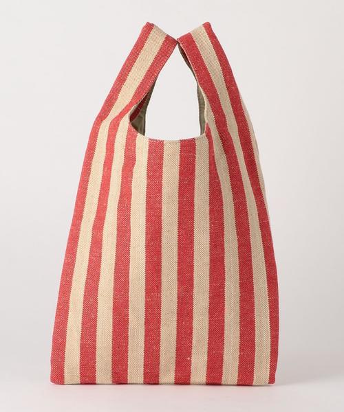 BEAUTY&YOUTH UNITED ARROWS（ビューティーアンドユースユナイテッドアローズ）の「BY ストライプショッピングバッグ ◆（トートバッグ・レディース・ブラック/ベージュ/レッド・FREE）」の4枚目の写真