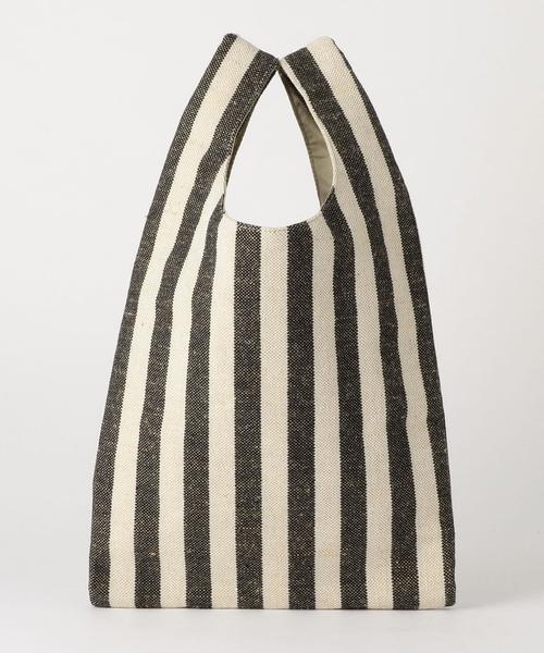 BEAUTY&YOUTH UNITED ARROWS（ビューティーアンドユースユナイテッドアローズ）の「BY ストライプショッピングバッグ ◆（トートバッグ・レディース・ブラック/ベージュ/レッド・FREE）」の7枚目の写真