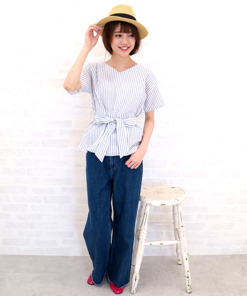 N.（N. Natural Beauty Basic）（エヌエヌナチュラルビューティーベーシック）の「◆ベーシックワイドデニム（デニムパンツ・レディース・ネイビー・MEDIUM/SMALL）」の3枚目の写真