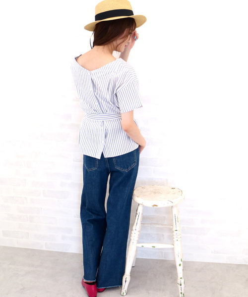 N.（N. Natural Beauty Basic）（エヌエヌナチュラルビューティーベーシック）の「◆ベーシックワイドデニム（デニムパンツ・レディース・ネイビー・MEDIUM/SMALL）」の5枚目の写真