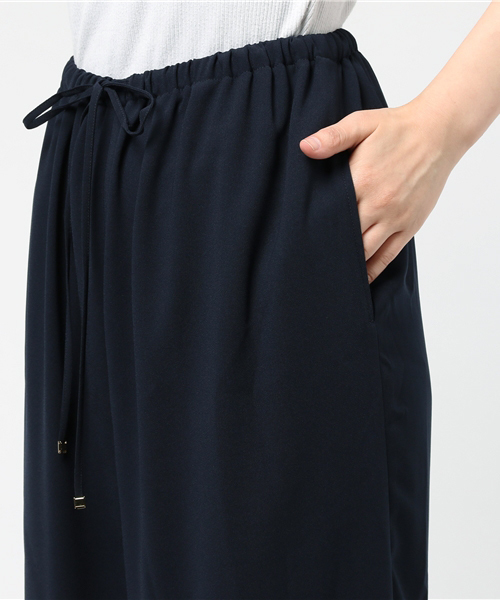 ドゥーズィエムクラス ドロストワイドパンツ ネイビー 美品】 DeuxiemeClasse ドロストワイドパンツ ネイビー - メルカリ