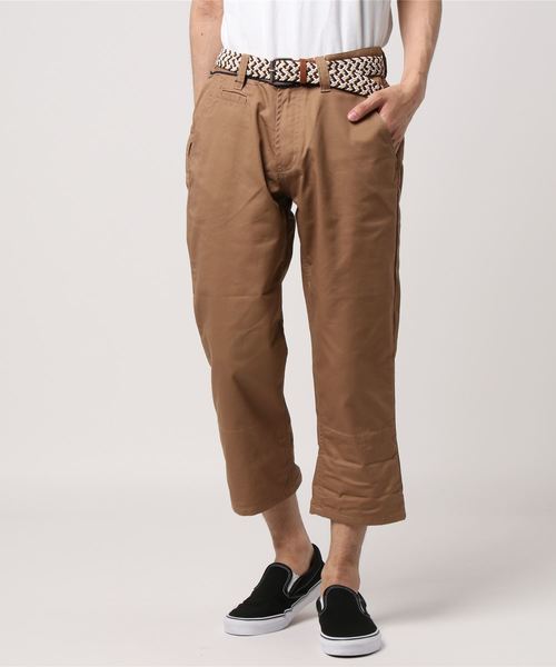 おしゃれスタ(オシャレスタ)の「ベルト付きクロップドパンツ(IR)(その他パンツ・メンズ・ブラック/オフホワイト/ベージュ/ネイビー・L/M/XL)」の6枚目の写真