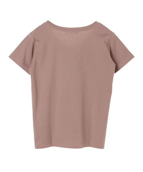 AMERICAN HOLIC（アメリカンホリック）の「60新疆綿スムースVネックTシャツ★（Tシャツ/カットソー・レディース・ピンクベージュ/杢グレー/ダークブルー/モカ/ミント/イエロー/オフホワイト/ブラック・L/M）」の12枚目の写真