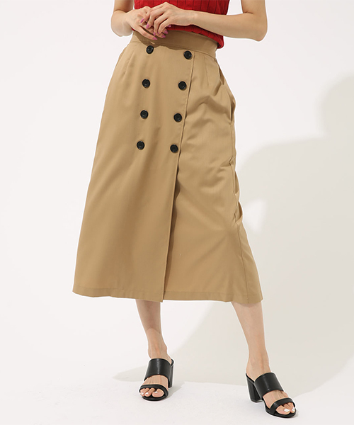 AZUL by moussy（アズールバイマウジー）の「ツイルトレンチSK（スカート・レディース・カーキ/ベージュ/イエロー系その他・MEDIUM/SMALL）」の2枚目の写真