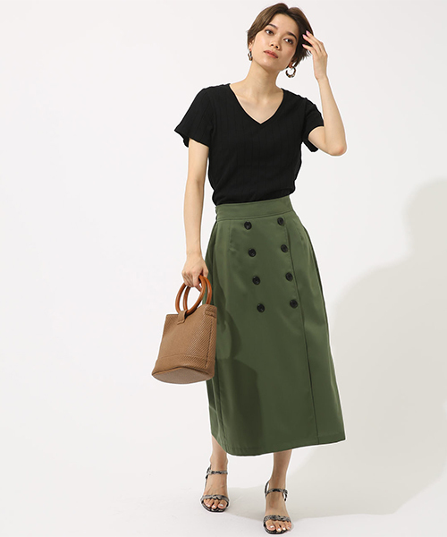 AZUL by moussy（アズールバイマウジー）の「ツイルトレンチSK（スカート・レディース・カーキ/ベージュ/イエロー系その他・MEDIUM/SMALL）」の18枚目の写真