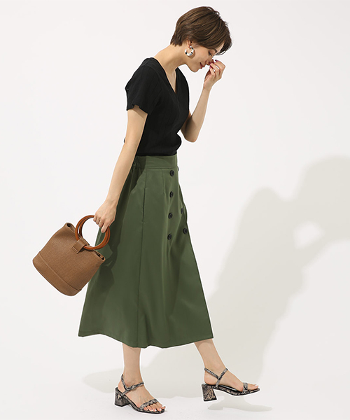 AZUL by moussy（アズールバイマウジー）の「ツイルトレンチSK（スカート・レディース・カーキ/ベージュ/イエロー系その他・MEDIUM/SMALL）」の17枚目の写真