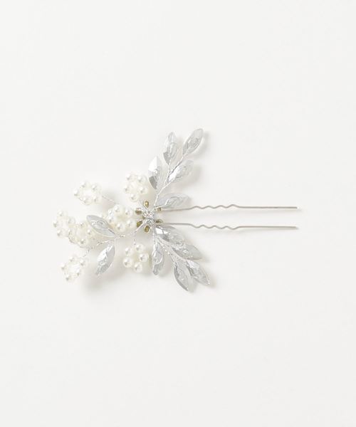 Cupid Heart(キューピッドハート)の「【Cupid Heart】結婚式アクセサリー ブーケかんざし髪留め(バレッタ/ヘアクリップ・レディース・シルバー・MEDIUM)」の2枚目の写真