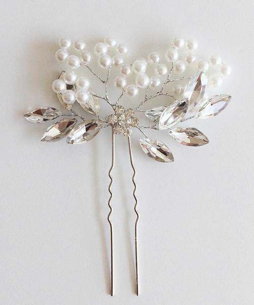 Cupid Heart(キューピッドハート)の「【Cupid Heart】結婚式アクセサリー ブーケかんざし髪留め(バレッタ/ヘアクリップ・レディース・シルバー・MEDIUM)」の8枚目の写真