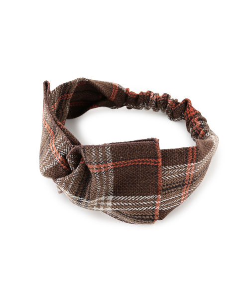 ROPE' PICNIC（ロペピクニック）の「ツイードチェックヘアターバン（ヘアバンド・レディース・ブラウン/グレー・FREE）」の2枚目の写真