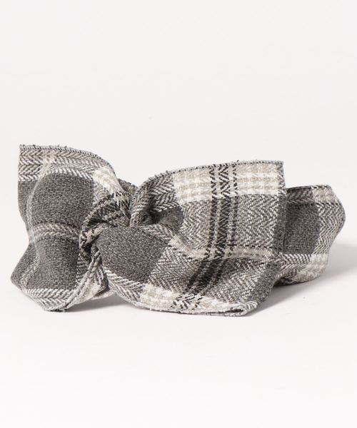 ROPE' PICNIC（ロペピクニック）の「ツイードチェックヘアターバン（ヘアバンド・レディース・ブラウン/グレー・FREE）」の4枚目の写真