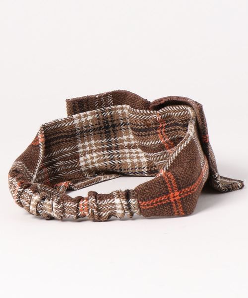 ROPE' PICNIC（ロペピクニック）の「ツイードチェックヘアターバン（ヘアバンド・レディース・ブラウン/グレー・FREE）」の3枚目の写真