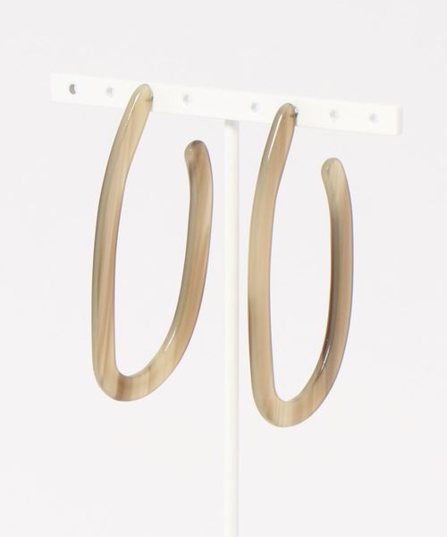 DouDou（ドゥドゥ）の「HERENA-マーブルアクリルピアス（ピアス（両耳用）・レディース・ブラック/ブラウン/アイボリー・FREE）」の3枚目の写真