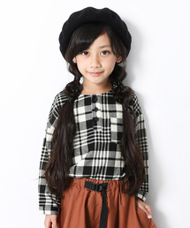 devirock | ヘンリーネックネルチェックシャツ(シャツ/ブラウス)