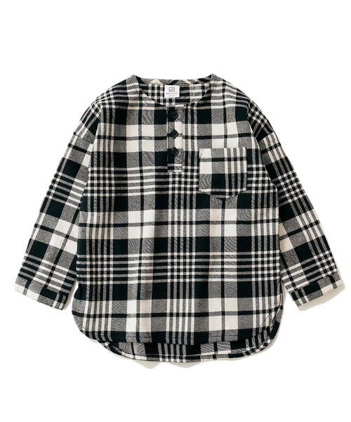 devirock（デビロック）の「ヘンリーネックネルチェックシャツ（シャツ/ブラウス・キッズ・ブラック系その他/レッド系その他/ブルー系その他/ブラウン系その他/グレー系その他/ブラウン系その他2・110cm/100cm/120cm/130cm/140cm/150cm/160cm/80ｃｍ/90cm）」の17枚目の写真