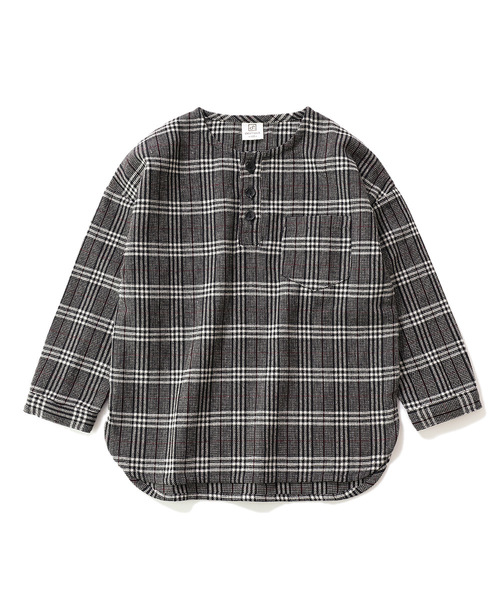 devirock（デビロック）の「ヘンリーネックネルチェックシャツ（シャツ/ブラウス・キッズ・ブラック系その他/レッド系その他/ブルー系その他/ブラウン系その他/グレー系その他/ブラウン系その他2・110cm/100cm/120cm/130cm/140cm/150cm/160cm/80ｃｍ/90cm）」の18枚目の写真
