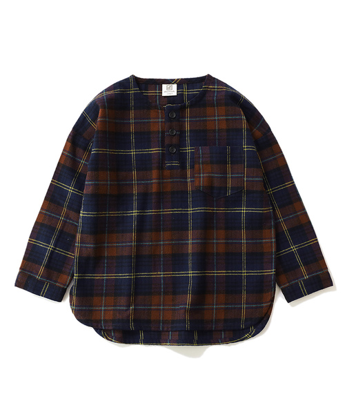 devirock（デビロック）の「ヘンリーネックネルチェックシャツ（シャツ/ブラウス・キッズ・ブラック系その他/レッド系その他/ブルー系その他/ブラウン系その他/グレー系その他/ブラウン系その他2・110cm/100cm/120cm/130cm/140cm/150cm/160cm/80ｃｍ/90cm）」の19枚目の写真