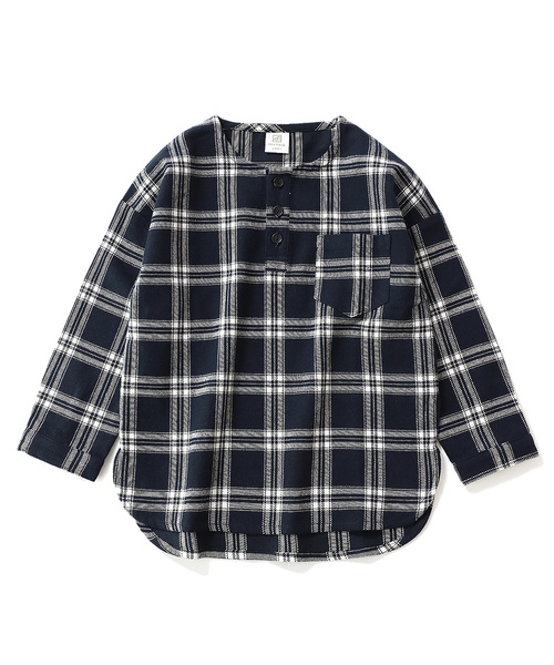 devirock（デビロック）の「ヘンリーネックネルチェックシャツ（シャツ/ブラウス・キッズ・ブラック系その他/レッド系その他/ブルー系その他/ブラウン系その他/グレー系その他/ブラウン系その他2・110cm/100cm/120cm/130cm/140cm/150cm/160cm/80ｃｍ/90cm）」の20枚目の写真