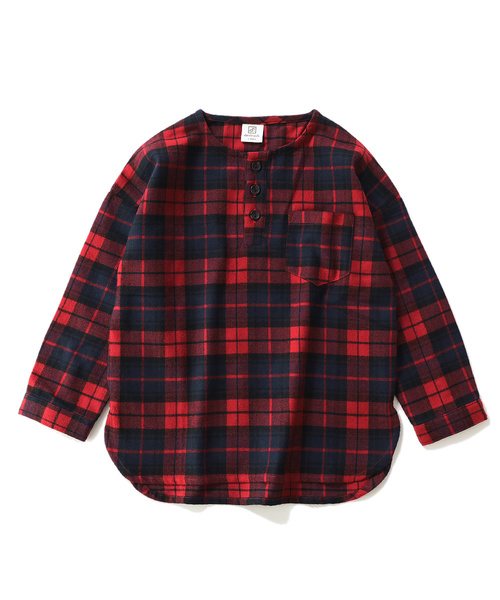 devirock（デビロック）の「ヘンリーネックネルチェックシャツ（シャツ/ブラウス・キッズ・ブラック系その他/レッド系その他/ブルー系その他/ブラウン系その他/グレー系その他/ブラウン系その他2・110cm/100cm/120cm/130cm/140cm/150cm/160cm/80ｃｍ/90cm）」の21枚目の写真