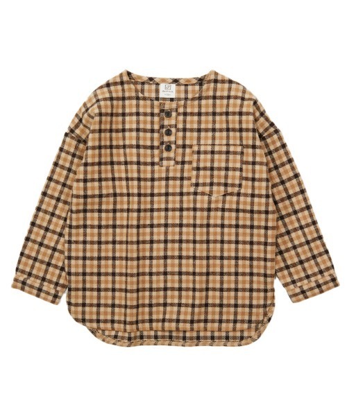 devirock（デビロック）の「ヘンリーネックネルチェックシャツ（シャツ/ブラウス・キッズ・ブラック系その他/レッド系その他/ブルー系その他/ブラウン系その他/グレー系その他/ブラウン系その他2・110cm/100cm/120cm/130cm/140cm/150cm/160cm/80ｃｍ/90cm）」の16枚目の写真