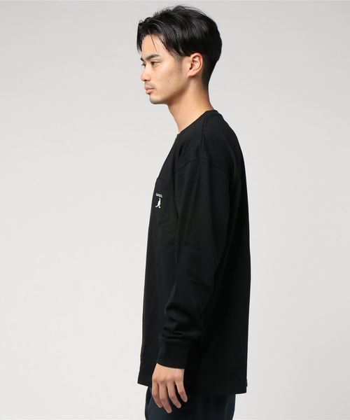 KANGOL（カンゴール）の「∴WEGO/【WEB限定】KANGOL 別注ビッグシルエットポケットロンT（Tシャツ/カットソー・メンズ・パープル/ブラウン/ブラック/ホワイト/ライトピンク/ベージュ・LARGE/MEDIUM）」の8枚目の写真