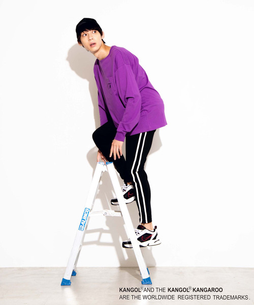 KANGOL（カンゴール）の「∴WEGO/【WEB限定】KANGOL 別注ビッグシルエットポケットロンT（Tシャツ/カットソー・メンズ・パープル/ブラウン/ブラック/ホワイト/ライトピンク/ベージュ・LARGE/MEDIUM）」の21枚目の写真