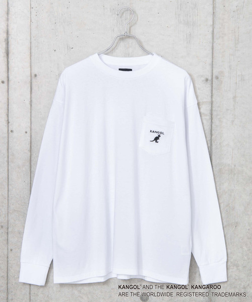 KANGOL（カンゴール）の「∴WEGO/【WEB限定】KANGOL 別注ビッグシルエットポケットロンT（Tシャツ/カットソー・メンズ・パープル/ブラウン/ブラック/ホワイト/ライトピンク/ベージュ・LARGE/MEDIUM）」の19枚目の写真