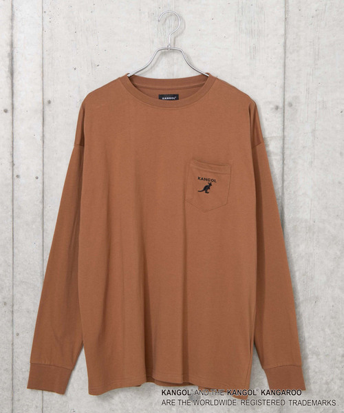 KANGOL（カンゴール）の「∴WEGO/【WEB限定】KANGOL 別注ビッグシルエットポケットロンT（Tシャツ/カットソー・メンズ・パープル/ブラウン/ブラック/ホワイト/ライトピンク/ベージュ・LARGE/MEDIUM）」の17枚目の写真