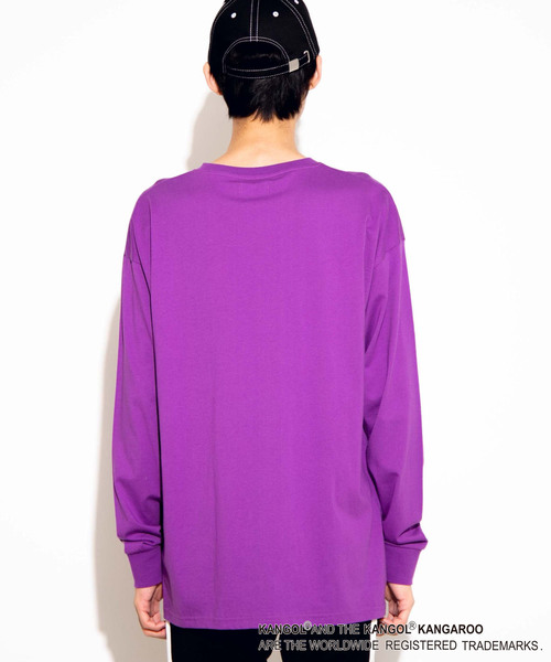 KANGOL（カンゴール）の「∴WEGO/【WEB限定】KANGOL 別注ビッグシルエットポケットロンT（Tシャツ/カットソー・メンズ・パープル/ブラウン/ブラック/ホワイト/ライトピンク/ベージュ・LARGE/MEDIUM）」の9枚目の写真