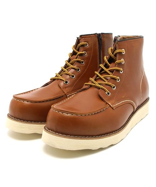 WEGO(ウィゴー)の「WEGO/ワークブーツ(ブーツ・メンズ・ベージュ/ブラウン/ブラック・27/25.5/26.5/26/28)」の2枚目の写真