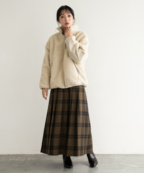 LOWRYS FARM（ローリーズファーム）の「チェックキルトスカート　855008（スカート・レディース・カーキ/ブラウン/レッド/ブラウン系その他/イエロー・MEDIUM/LARGE）」の6枚目の写真