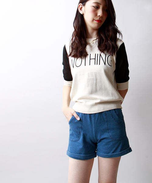 WEGO（ウィゴー）の「WEGO/ロールアップショーツ（デニムパンツ・レディース・インディゴブルー/ライトインディゴブルー・FREE）」の2枚目の写真