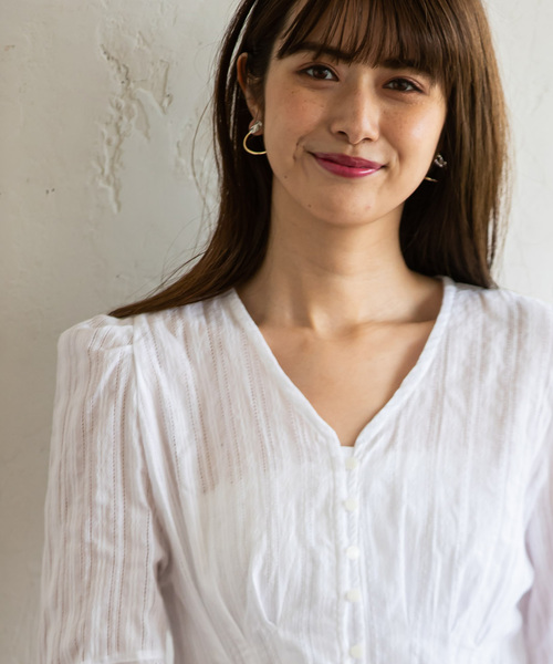 Cookie Chocolate（クッキーチョコレート）の「プレート×ツイストバーピアス（ピアス（両耳用）・レディース・シルバー・FREE）」の2枚目の写真