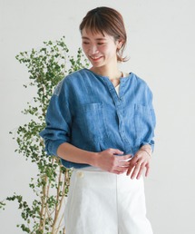 NOMBRE IMPAIR | テンセルデニム刺繍 ワイドブラウス(シャツ/ブラウス)