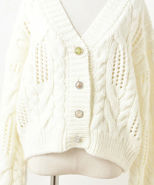 one after another NICE CLAUP（ワンアフターアナザーナイスクラップ）の「色々ボタンロービングニットカーディガン（カーディガン/ボレロ・レディース・アイボリー/グリーン/ミント/ピンクベージュ・FREE）」の22枚目の写真