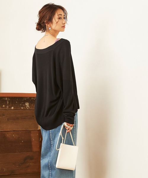 titivate(ティティベイト)の「カシュクールカーディガン/ライトニット(カーディガン/ボレロ・レディース・ブラック/ブルーグレー/ライトベージュ/チャコール・FREE)」の10枚目の写真