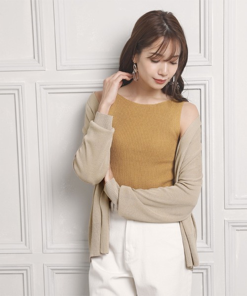 titivate(ティティベイト)の「カシュクールカーディガン/ライトニット(カーディガン/ボレロ・レディース・ブラック/ブルーグレー/ライトベージュ/チャコール・FREE)」の14枚目の写真