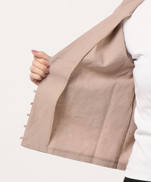 flower（フラワー）の「ネイチャージャケット（ノーカラージャケット・レディース・ピンク/アイボリー・FREE）」の5枚目の写真