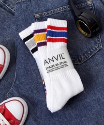 ANVIL(�A�����B��)�̃f�C���[�g���ł���3���Z�b�g�\�b�N�X�I�yANVIL�z3P Crew Socks/3P�p�b�N �N���[�\�b�N�X ANS050 MURS ���L �p�C�� ���� �C�� ���C���\�b�N�X(�\�b�N�X/�C��)
