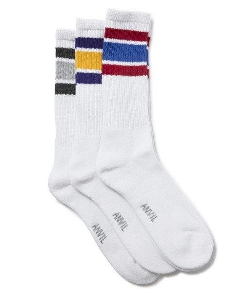 ANVIL(アンヴィル)の「【ANVIL】3パック クルーソックス/3P Crew Socks/ANS050 MURS(ソックス/靴下・メンズ・ホワイト/ホワイト系その他/グレー系その他/ブラック/マルチ/その他2/グレー系その他2/その他4/その他5/その他3/その他6/その他11/その他7/その他8/その他9/その他10/ブラック系その他/ホワイト系その他3/その他13/ブラック系その他2/その他12/その他15/その他14・FREE)」の2枚目の写真