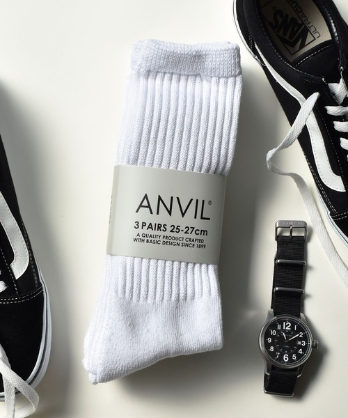 ANVIL(アンヴィル)の「【ANVIL】3パック クルーソックス/3P Crew Socks/ANS050 MURS(ソックス/靴下・メンズ・ホワイト/ホワイト系その他/グレー系その他/ブラック/マルチ/その他2/グレー系その他2/その他4/その他5/その他3/その他6/その他11/その他7/その他8/その他9/その他10/ブラック系その他/ホワイト系その他3/その他13/ブラック系その他2/その他12/その他15/その他14・FREE)」の1枚目の写真