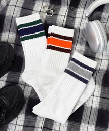 デイリー使いできる3足セットソックス!【ANVIL】3P Crew Socks/3Pパック クルーソックス ANS050 MURS 消臭 パイル 厚手 靴下 ラインソックス