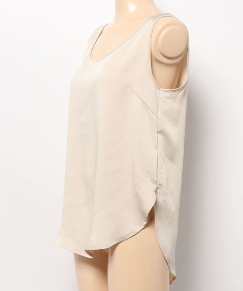 ADAM ET ROPE'（アダムエロペ）の「サテンタンクトップ（タンクトップ・レディース・オフホワイト/グリーン・FREE）」の3枚目の写真