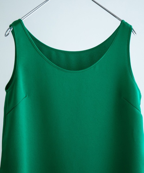 ADAM ET ROPE'（アダムエロペ）の「サテンタンクトップ（タンクトップ・レディース・オフホワイト/グリーン・FREE）」の7枚目の写真