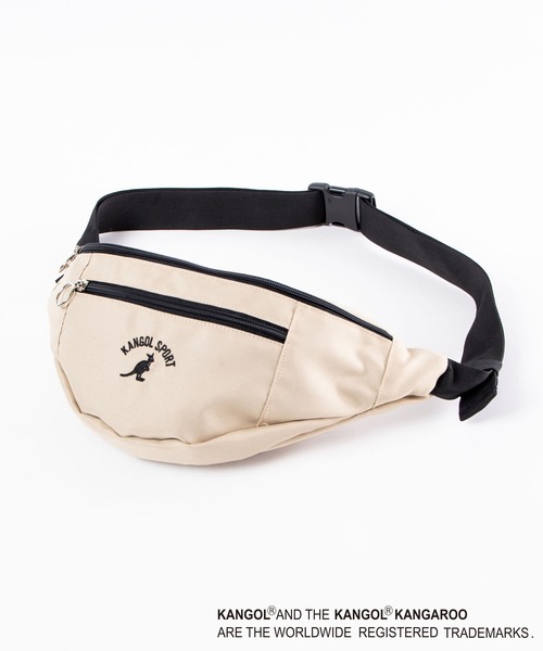 KANGOL（カンゴール）の「∴WEGO/KANGOL SPORT 別注リングロゴウエストバッグ（ボディバッグ/ウエストポーチ・メンズ・ホワイト/ブラック/ベージュ/カーキ/サックスブルー/ライトピンク/ブラウン/ライトパープル・FREE）」の5枚目の写真