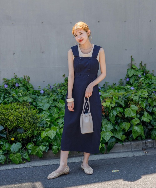 flower（フラワー）の「エプロンマリンワンピース（ワンピース・レディース・アイボリー/ネイビー・FREE）」の14枚目の写真