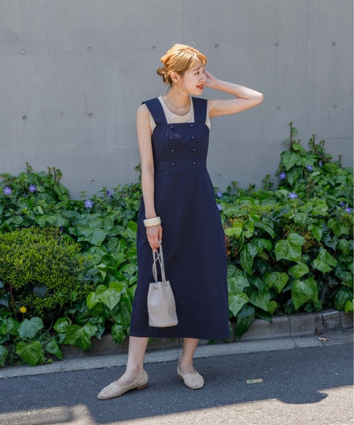 flower（フラワー）の「エプロンマリンワンピース（ワンピース・レディース・アイボリー/ネイビー・FREE）」の15枚目の写真